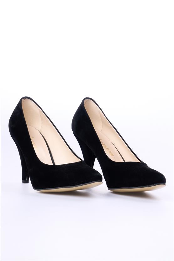 Ayakdaş S01 Siyah Süet Kadın Ayakkabı