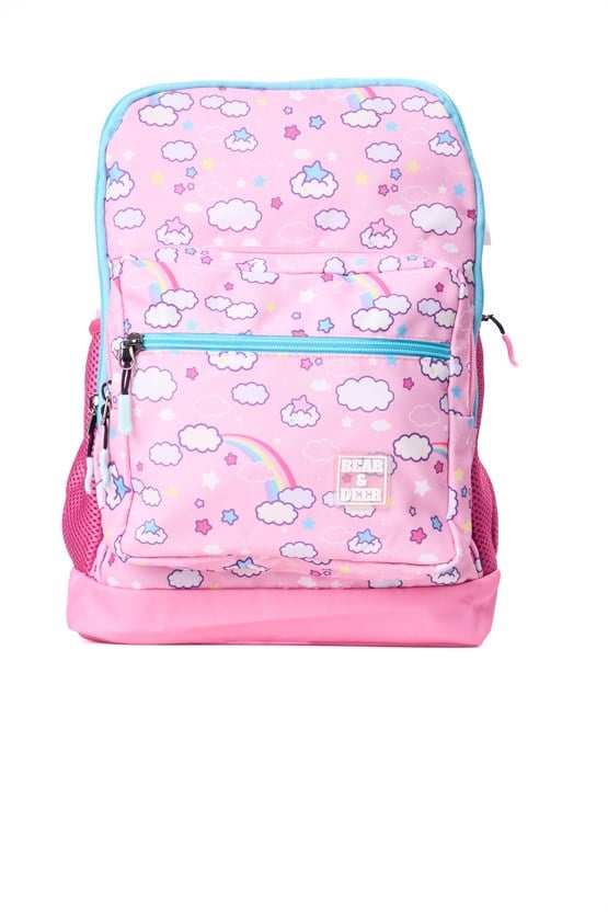 B&D SCHOOL RAINBOW CIFT GOZLU SIRT CANTASI PEMBE