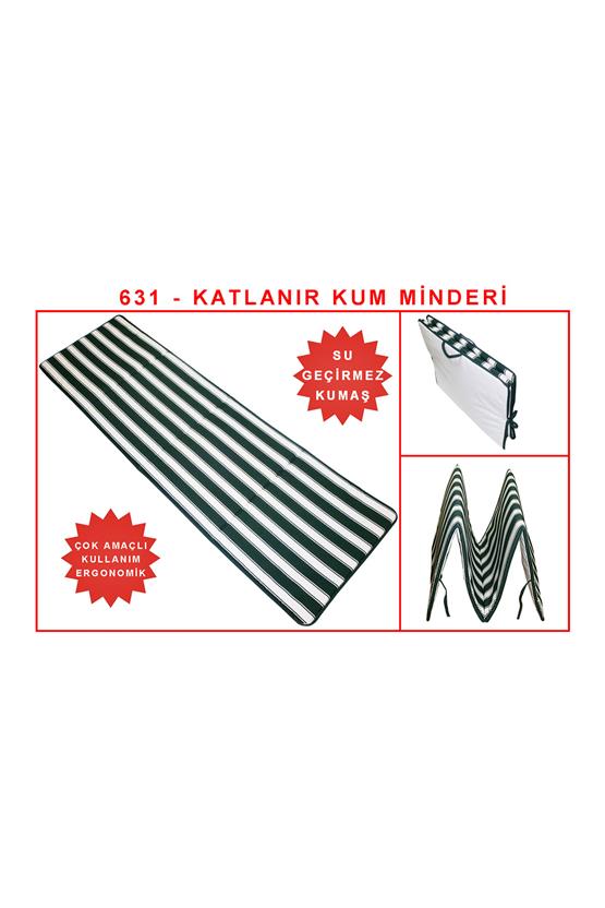 Belde Katlanır Akrilik Kum Minderi Yeşil/Ekru - 631