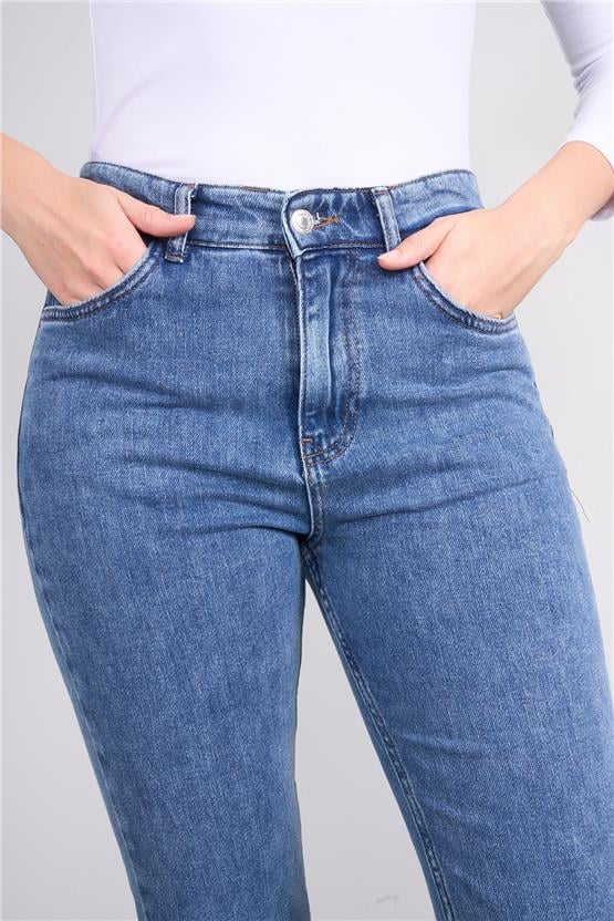 Bıg Lesson K26 6103 Acık Mavı Kadın Klasık Kot Pantolon 38-46