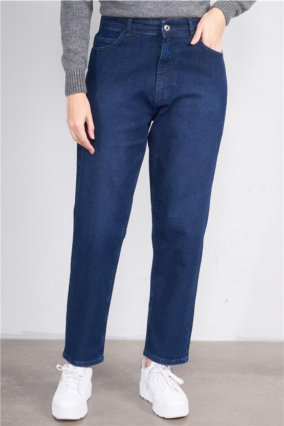 Bıg Lesson K26 6103 Lacıvert Kadın Klasık Kot Pantolon 38-46