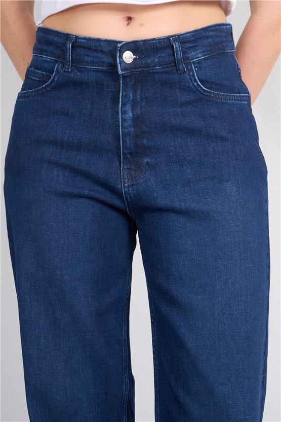 Bıg Lesson K26 6104 Lacıvert Kadın Bol Kesım Kot Pantolon 38-46