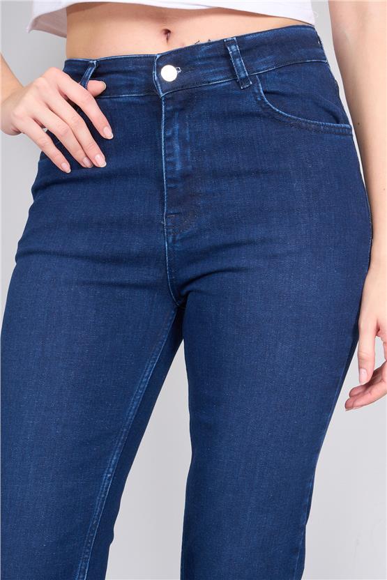 Bıg Lesson K26 6105 Lacıvert Kadın Ispanyol Kot Pantolon 38-46