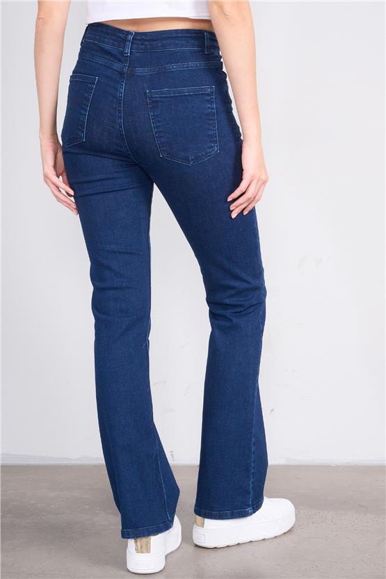 Bıg Lesson K26 6105 Lacıvert Kadın Ispanyol Kot Pantolon 38-46