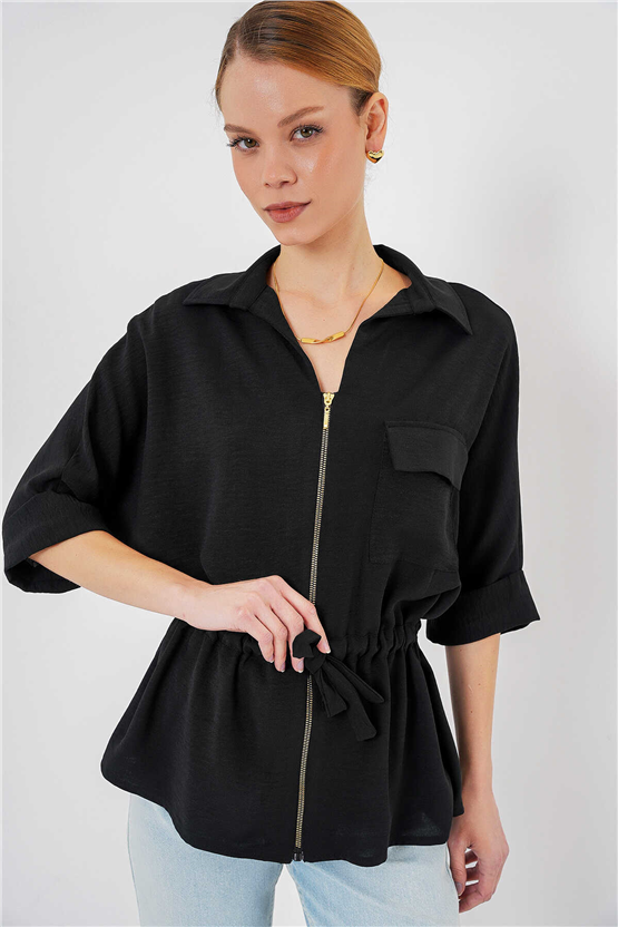 Bigdart 0721 Siyah Kadın Gömlek