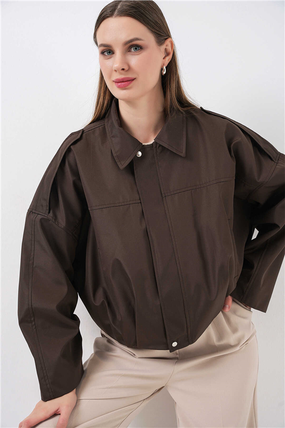 Bigdart 0732 Kahverengi Kadın Bomber Trenc 36-42