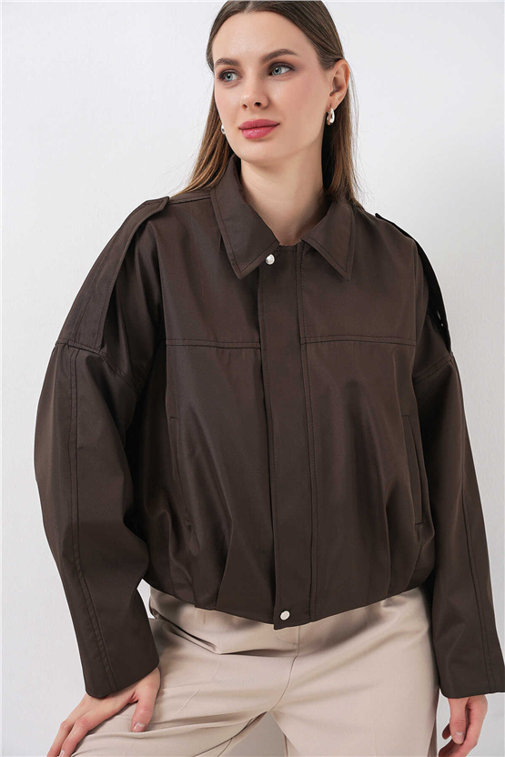 Bigdart 0732 Kahverengi Kadın Bomber Trenc 36-42
