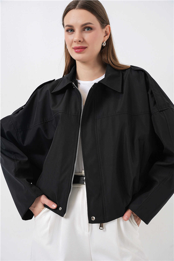 Bigdart 0732 Siyah Kadın Bomber Trenc 36-42