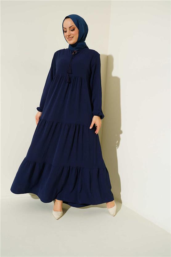 Bigdart 1627 Lacivert Kadın Ayrobin Elbise