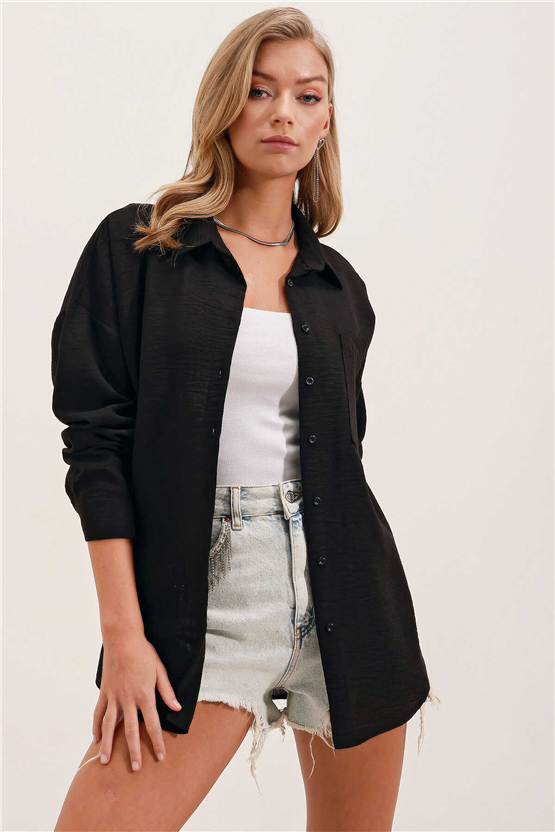 Bigdart 20153 Siyah Kadın Gömlek