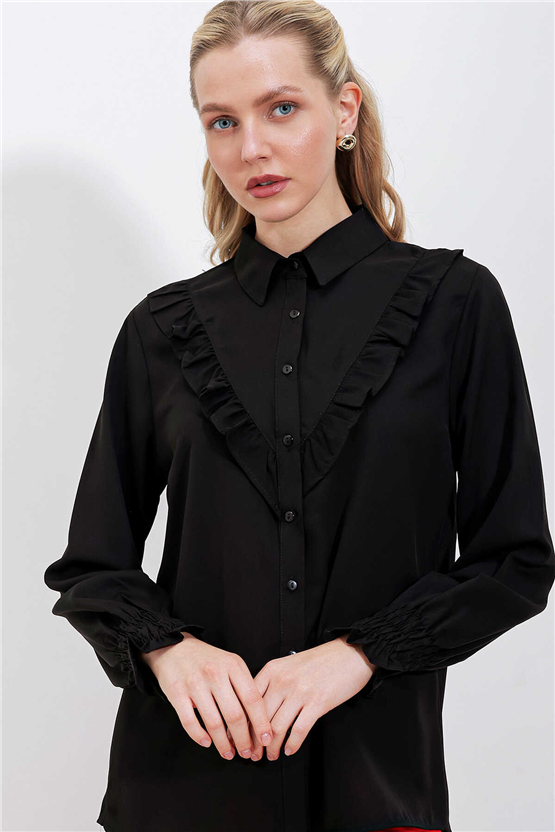 Bigdart 20223 Siyah Kadın Gömlek