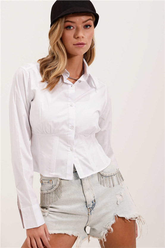 Bigdart 20231 Beyaz Kadın Gömlek
