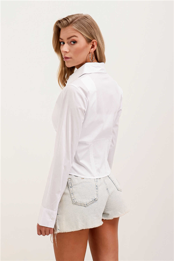 Bigdart 20231 Beyaz Kadın Gömlek