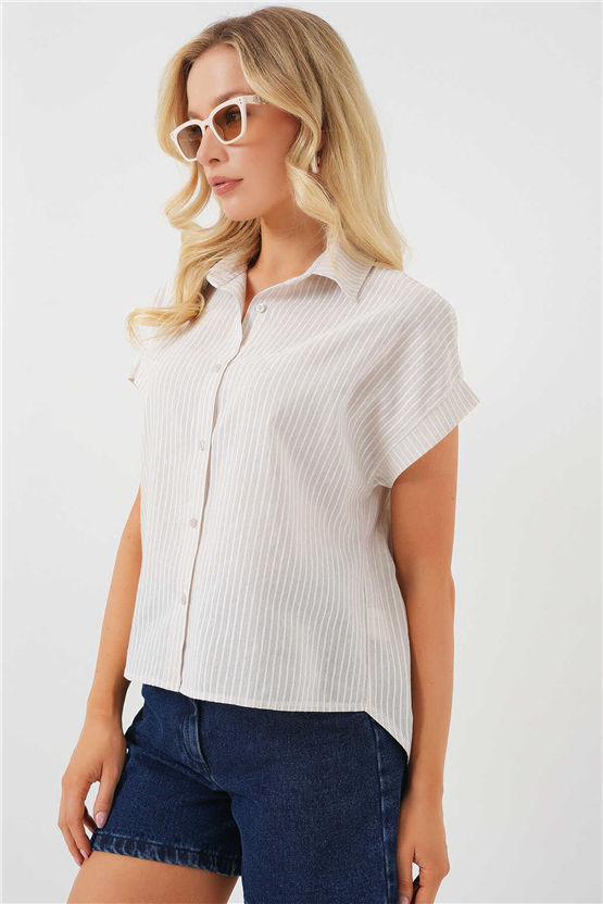 Bigdart 20324 Krem Kadın Gömlek