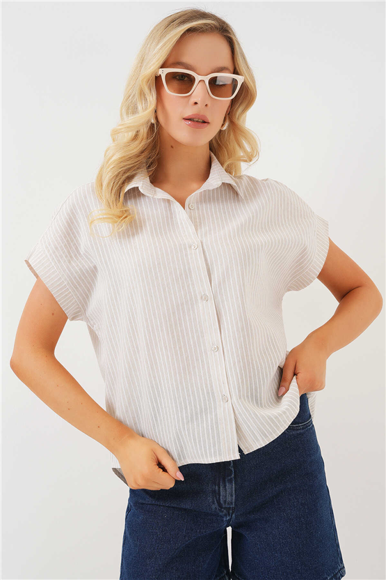 Bigdart 20324 Krem Kadın Gömlek
