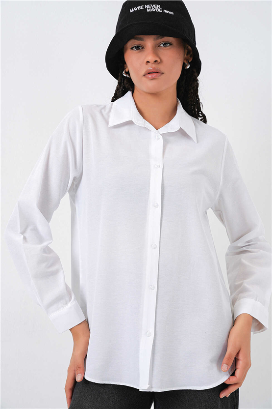 Bigdart 20349 Beyaz Kadın Gömlek