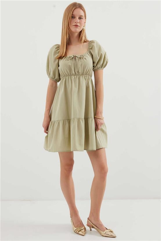 Bigdart 2351 Çağla Kadın Poplin Mini Elbise
