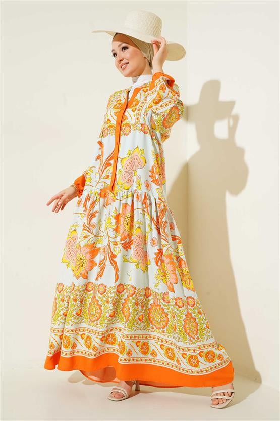 Bigdart 2423 Turuncu Kadın Elbise