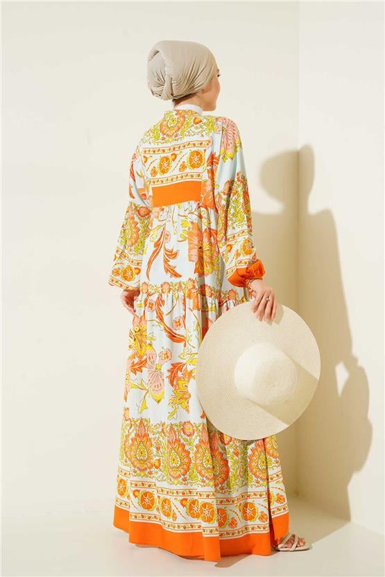 Bigdart 2423 Turuncu Kadın Elbise