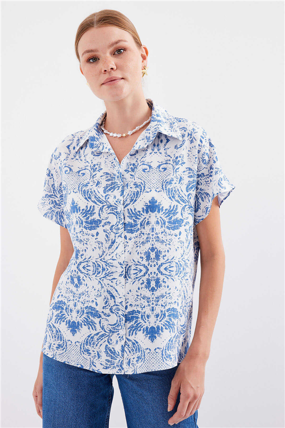 Bigdart 3711 Mavi Kadın Gömlek