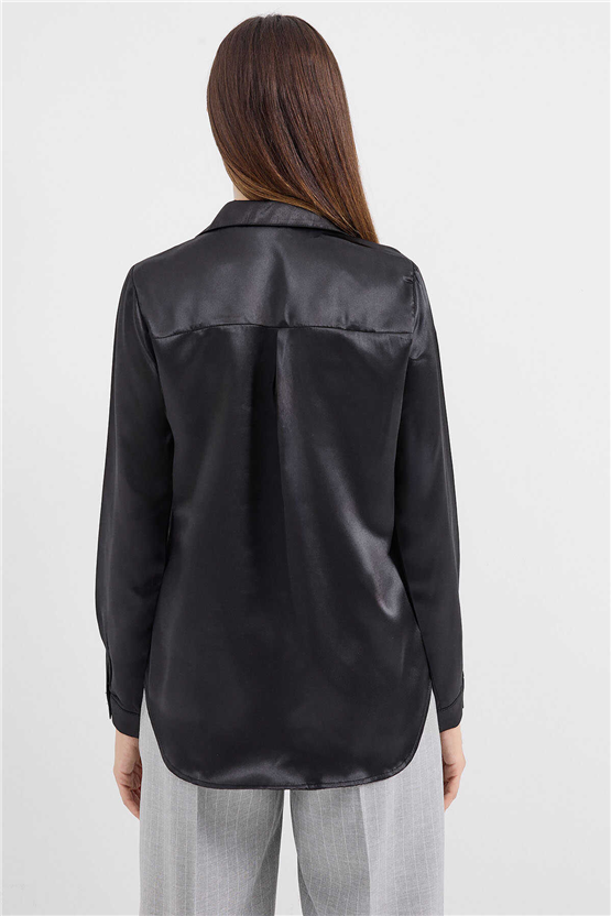 Bigdart 3964 Siyah Kadın Gömlek