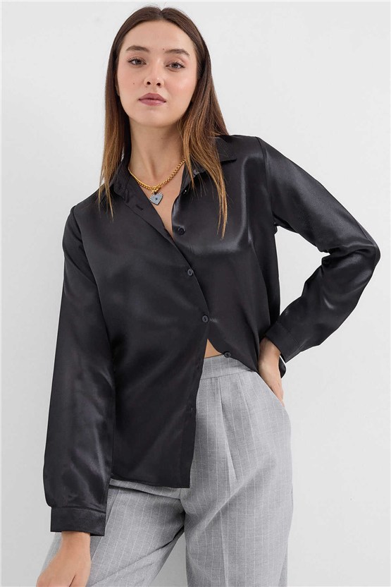 Bigdart 3964 Siyah Kadın Gömlek