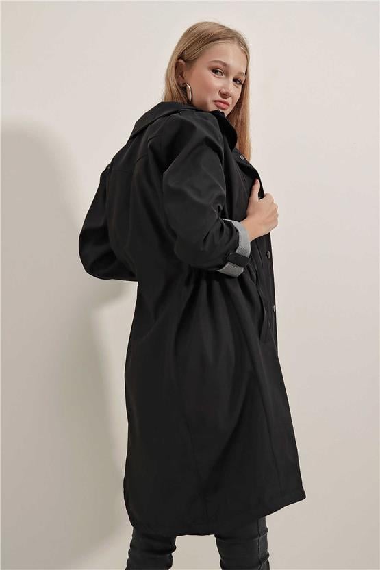 Bigdart 5808 Siyah Kadın Trençkot