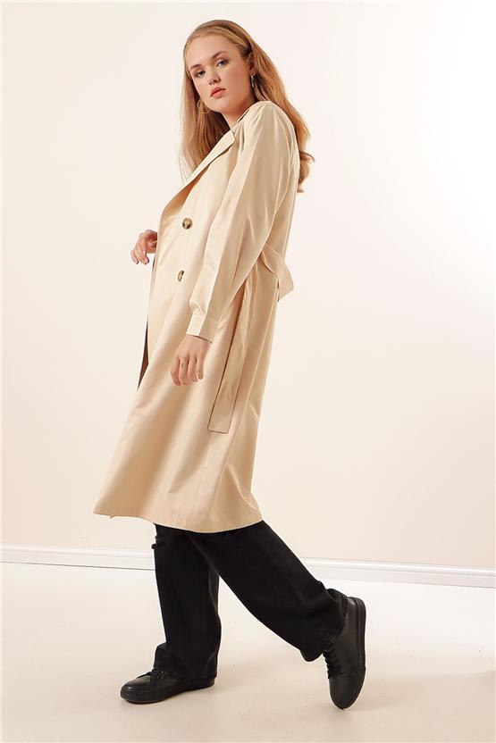 Bigdart 5853 Bej Kadın Trençkot
