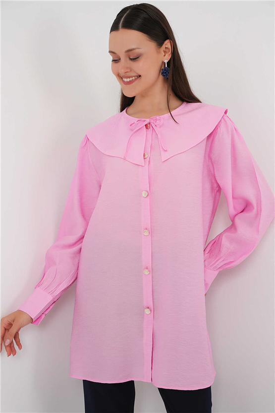 Bigdart 5967 Pembe Kadın Bebe Yaka Tunık 36-44