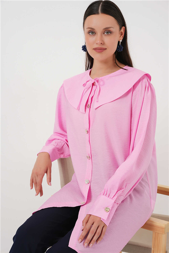 Bigdart 5967 Pembe Kadın Bebe Yaka Tunık 36-44