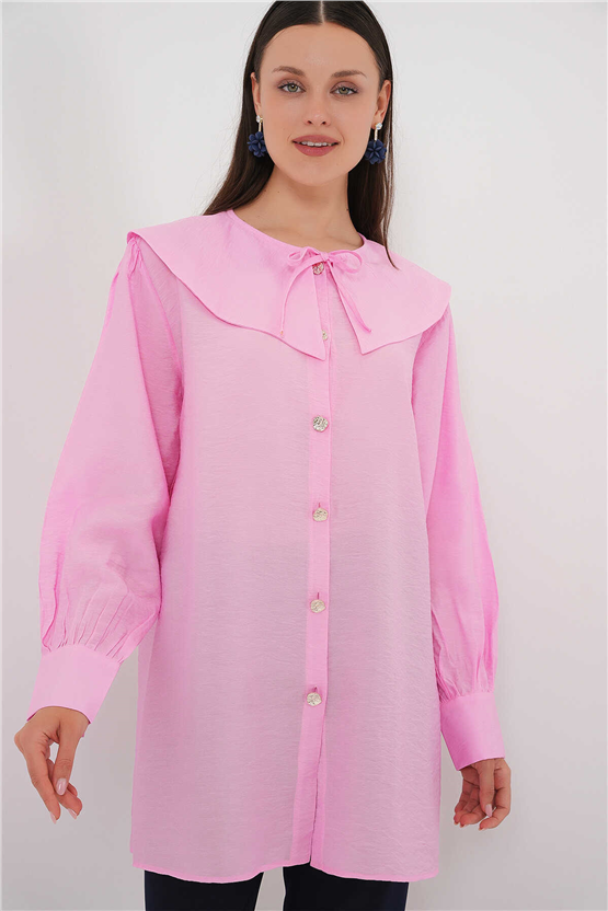 Bigdart 5967 Pembe Kadın Bebe Yaka Tunık 36-44