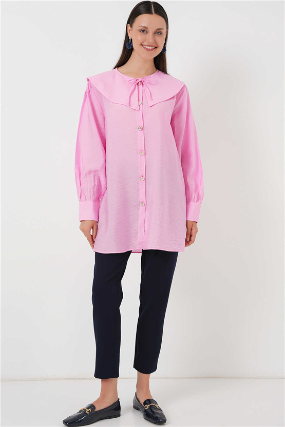 Bigdart 5967 Pembe Kadın Bebe Yaka Tunık 36-44