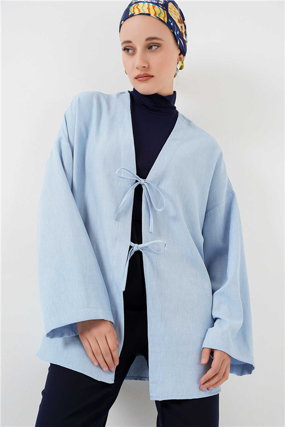 Bigdart 5968 Bebe Mavi Kadın Kimono