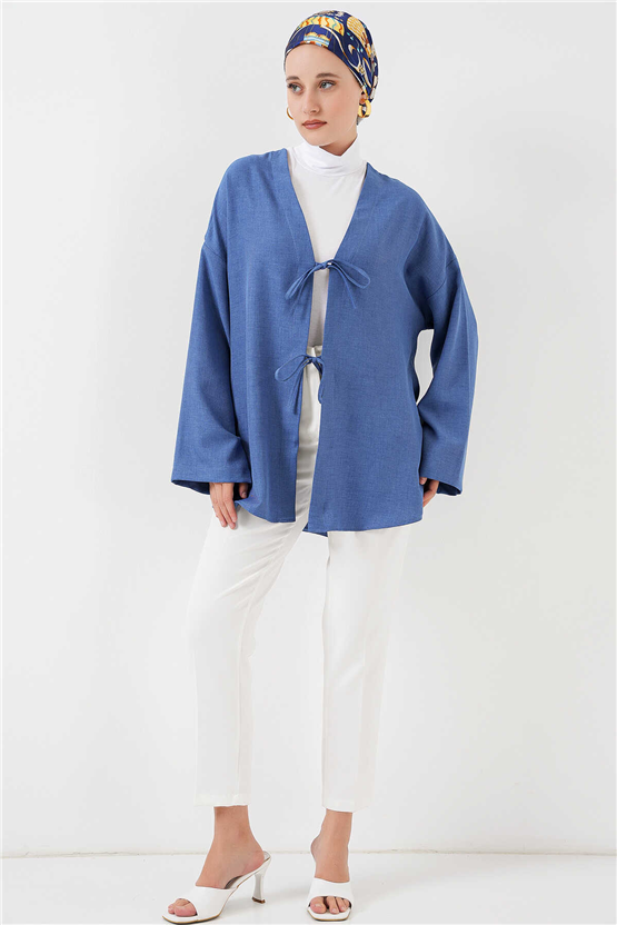 Bigdart 5968 İndigo Kadın Kimono
