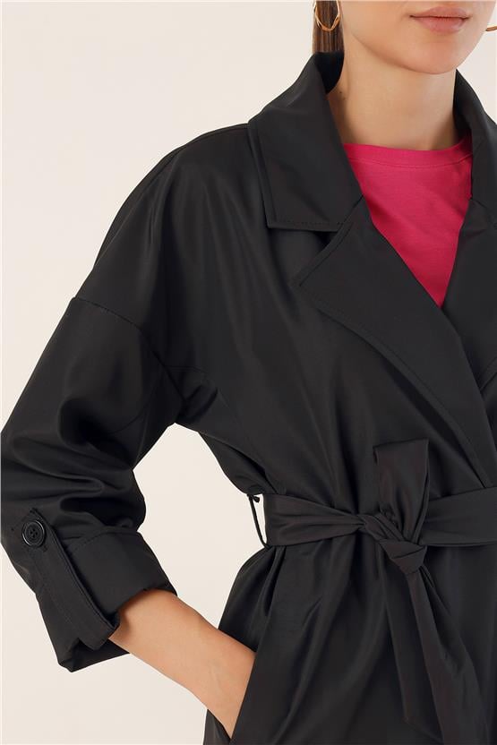 Bıgdart 9104 Sıyah Kadın Trençkot