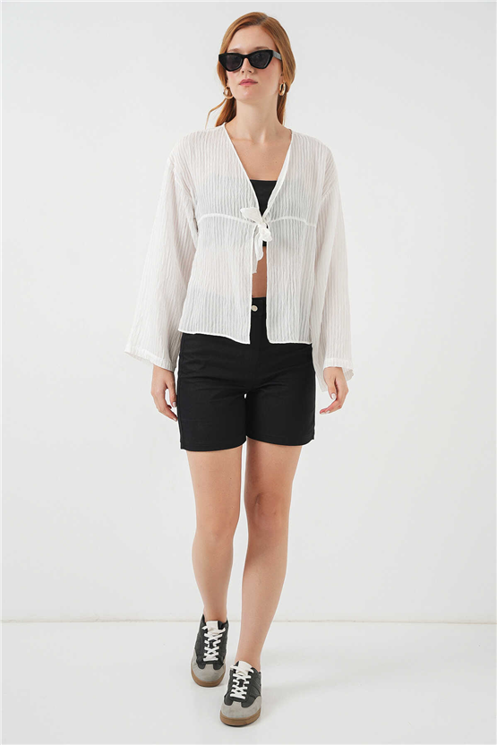 Bigdart 952 Beyaz Kadın Bluz