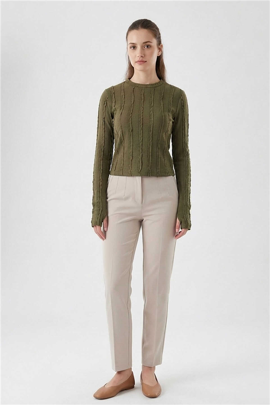 Bigdart 980 Haki Kadın Bluz 36-42