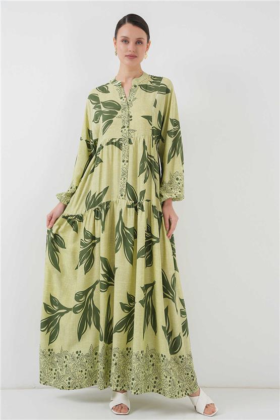 Bıgdart Y25 2423 Yeşil  Tesettür Elbise