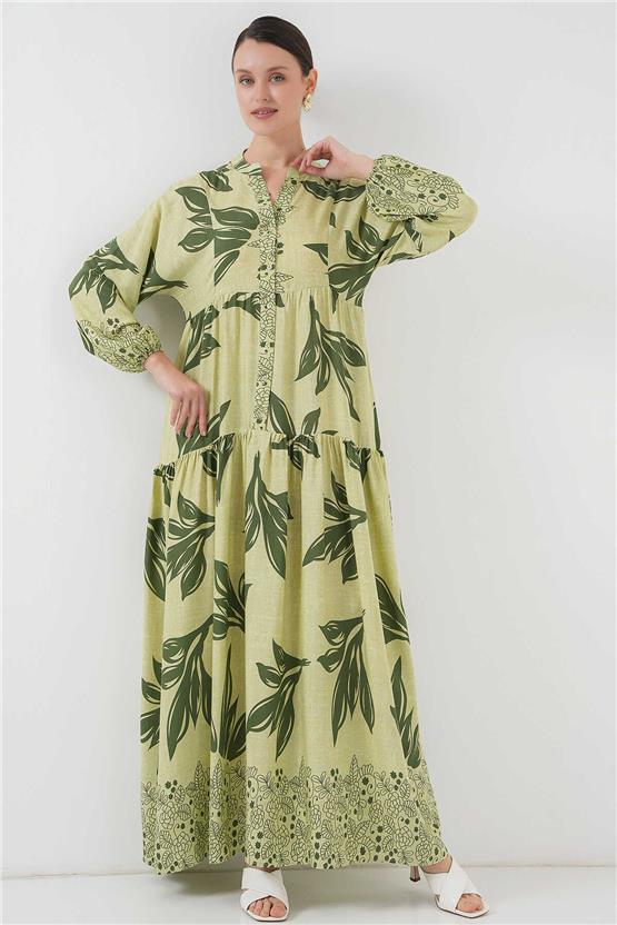 Bıgdart Y25 2423 Yeşil  Tesettür Elbise
