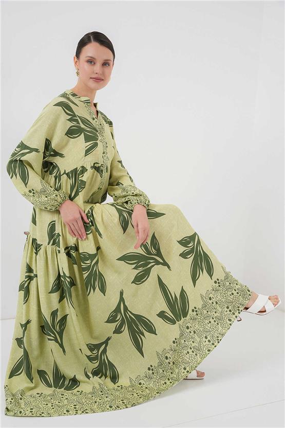 Bıgdart Y25 2423 Yeşil  Tesettür Elbise