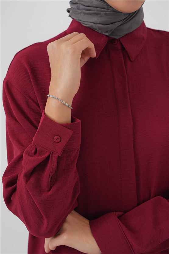 Bıgdart Y25 5945 Bordo Uzun Gömlek Tunik
