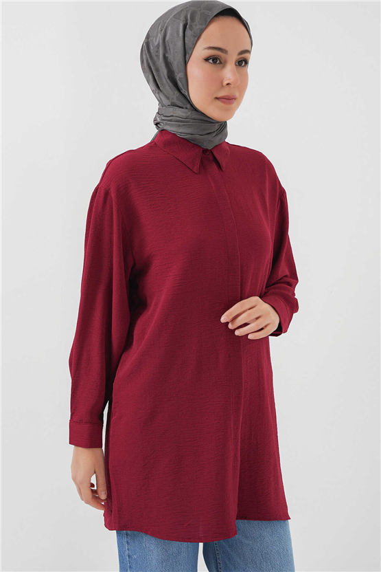 Bıgdart Y25 5945 Bordo Uzun Gömlek Tunik