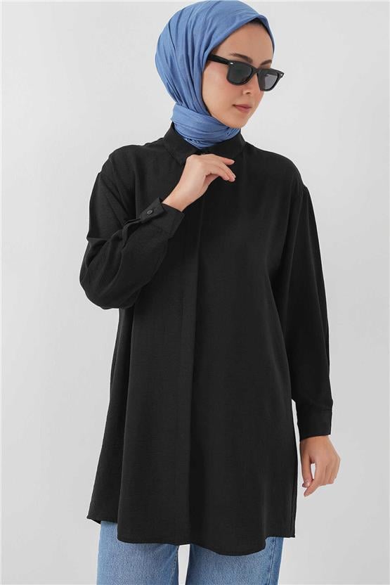 Bıgdart Y25 5945 Siyah Uzun Gömlek Tunik