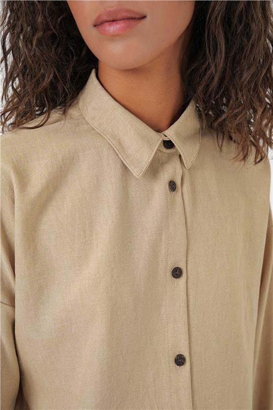 Bıgdart Y25 6622 Bej Keten Ikılı Takım