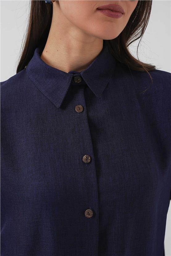 Bıgdart Y25 6622 Lacıvert Keten Ikılı Takım