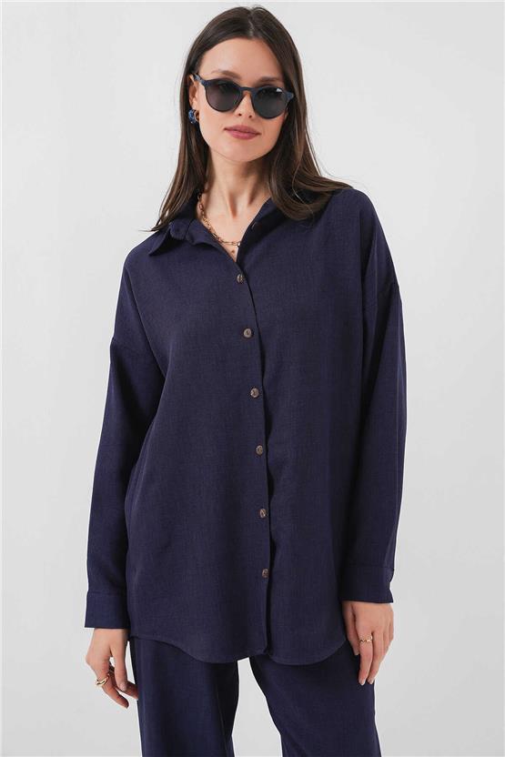 Bıgdart Y25 6622 Lacıvert Keten Ikılı Takım