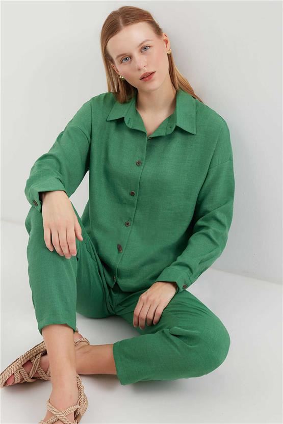 Bıgdart Y25 6622 Y.Zumrut Keten Ikılı Takım