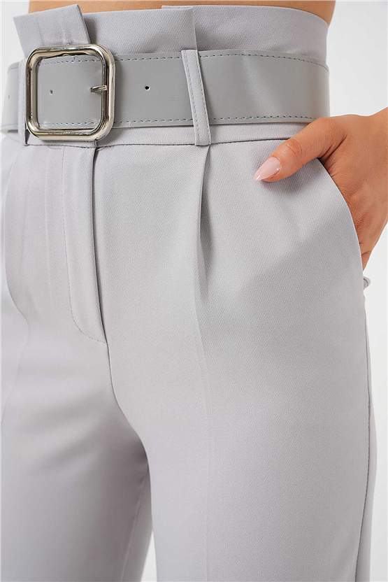 Bigdart Y26 6556 Gri Kemerlı Kumas Pantolon 36-44
