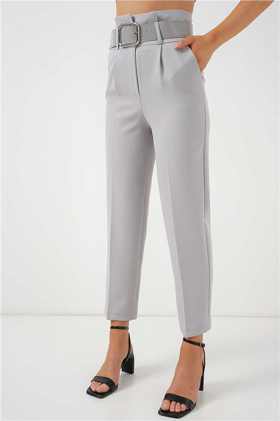 Bigdart Y26 6556 Gri Kemerlı Kumas Pantolon 36-44