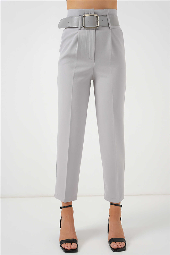 Bigdart Y26 6556 Gri Kemerlı Kumas Pantolon 36-44
